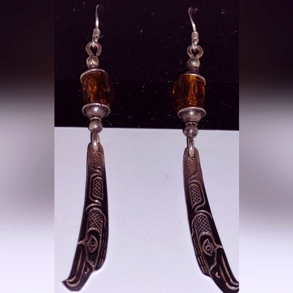 Sterling Silver Dangling Earrings - Picture 3 of 5